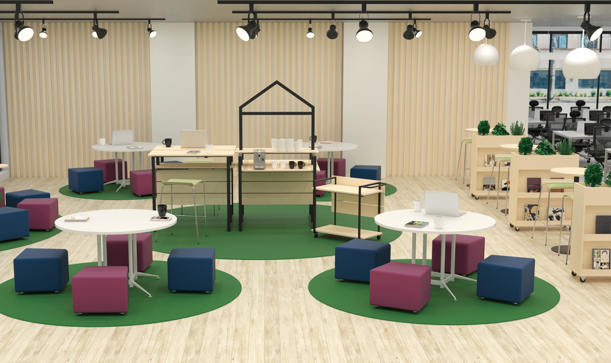 【法人様限定】送料無料 OAラウンドテーブル φ1200 ナチュラルⅡ RFRDT-OA1200NA2L - 画像 (5)