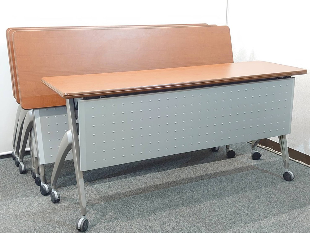 【送料無料 東京地区限定】 4台セット ウチダ 平行スタックテーブル W1500×D450×H700 SH型 折りたたみテーブル ミーティングテーブル 会議テーブル スタックテーブル フォールディングテーブル 内田洋行 UCHIDA 【中古オフィス家具】【中古】 - 画像 (2)