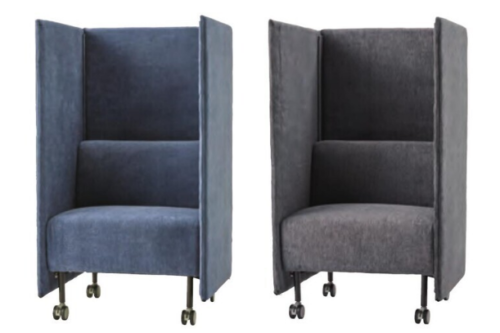 【法人様限定】送料無料 新品 FRTムービングソファ用 バックパネル FRT-BP 椅子 ソファ ブルー グレー W630×D30×H1100 一人用 一人掛け 背もたれ パーテーション プライバシー