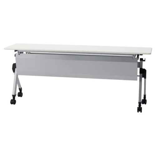 【法人様限定】送料無料 新品 MUE AUS 幕板連動型平行スタッキングテーブル 1845 AUS-1845 テーブル 机 ホワイト ナチュラル W1800×D450×H720 オフィス 会議室 スタッキング