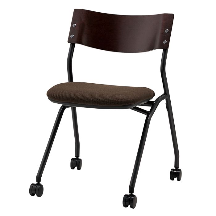 【法人様限定】送料無料 新品 BPS平行スタッキングチェア BPS-102 チェア 椅子 グレー ダークグリーン ダークブラウン ワインレッド ブラック W522×D520×H733 会議チェア スタッキング 背もたれ キャスタータイプ - 画像 (3)