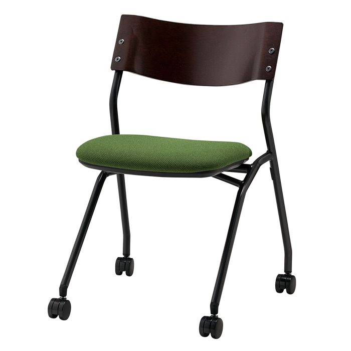 【法人様限定】送料無料 新品 BPS平行スタッキングチェア BPS-102 チェア 椅子 グレー ダークグリーン ダークブラウン ワインレッド ブラック W522×D520×H733 会議チェア スタッキング 背もたれ キャスタータイプ - 画像 (2)