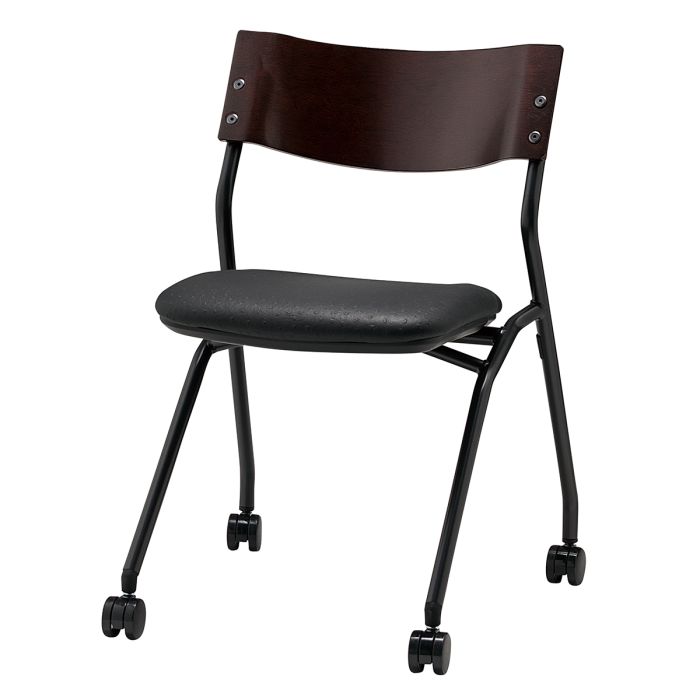 【法人様限定】送料無料 新品 BPS平行スタッキングチェア BPS-102 チェア 椅子 グレー ダークグリーン ダークブラウン ワインレッド ブラック W522×D520×H733 会議チェア スタッキング 背もたれ キャスタータイプ - 画像 (6)