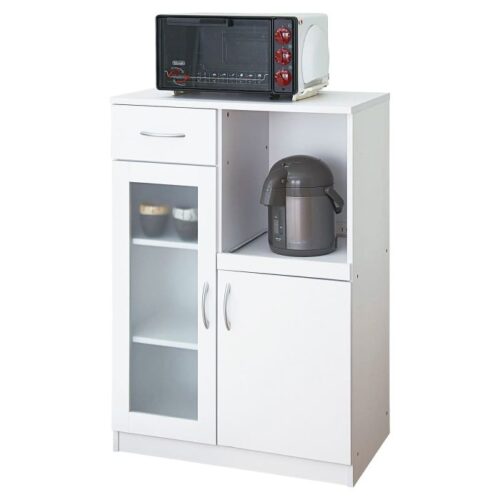 【法人様限定】送料無料 新品 キッチンキャビネット ISK-9765 W655×D395×H970 ホワイト色【新品オフィス家具】