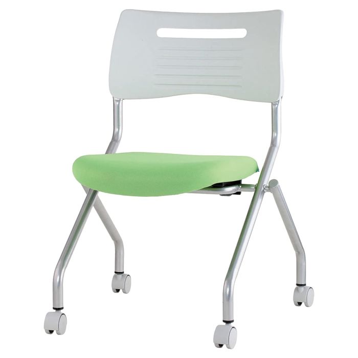 【法人様限定】送料無料 新品 MSC平行スタッキングチェア MSC-420 椅子 チェア ブルー ライム オレンジ ブラック W620×D600×H789 会議チェア スタッキング 背もたれ キャスタータイプ - 画像 (2)