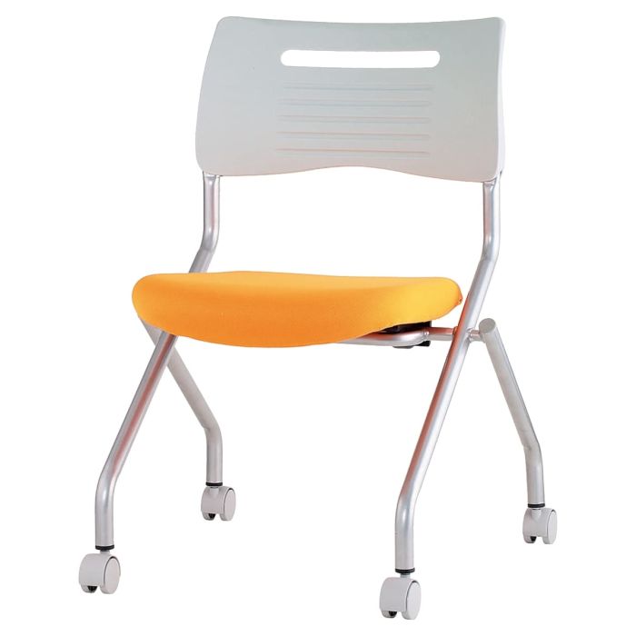 【法人様限定】送料無料 新品 MSC平行スタッキングチェア MSC-420 椅子 チェア ブルー ライム オレンジ ブラック W620×D600×H789 会議チェア スタッキング 背もたれ キャスタータイプ - 画像 (3)