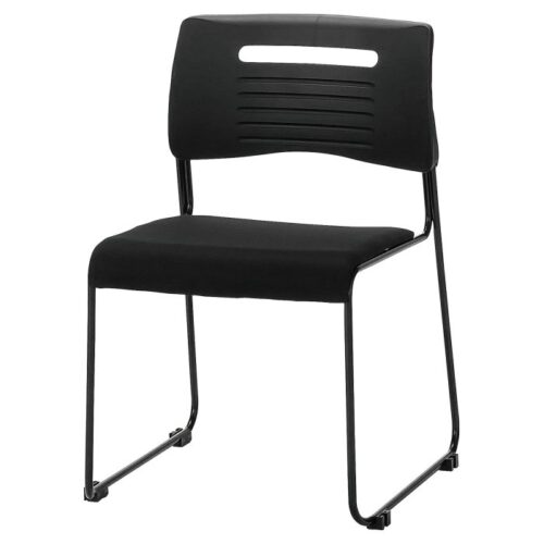 【法人様限定】送料無料 新品 PMCミ-ティングチェア フルブラック仕様 布 PMC-430 FB ブラック W503×D528×H738(SH430) 会議室 セミナー イベント チェア