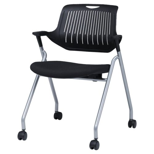 【法人様限定】 新品 PNO平行スタッキングチェア シルバ-フレ-ム PNO-34 チェア 椅子 シルバー W645×D620×H785 ハーフ肘 背カバー 会議チェア