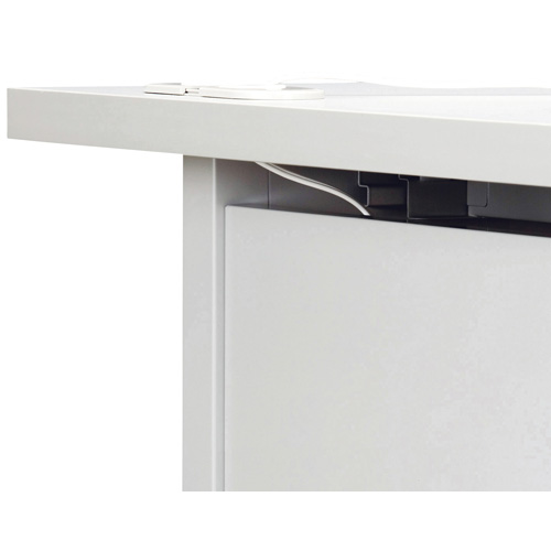 【法人限定送料無料】 片袖机 スチールデスク オフィスデスク 片袖デスク 事務デスク スチールデスク 事務机 デスク ワークデスク 鍵付き コードホール W1200 新品片袖机 選べる天板 本体カラー 【新品オフィス家具】【新品】 - 画像 (5)