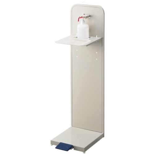 【法人様限定】 送料無料 新品 消毒用アルコール スプレースタンド PDT-33 シルバー W340×D366×H1430 消毒液台 アルコール消毒 玄関 オフィス