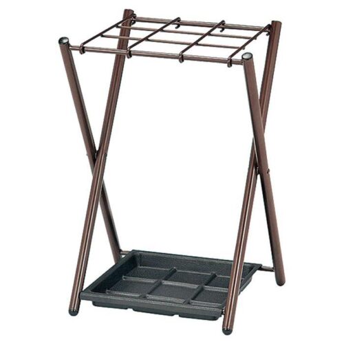 【法人様限定】送料無料 新品 傘立て P-9 かさ立て ブラウン W305×D325×H510 9本用 9人用 9名用 スチール製 玄関 入口