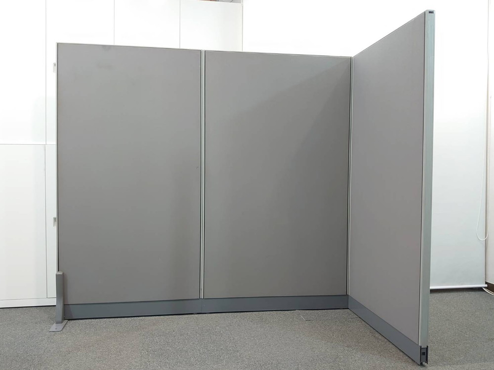 【送料無料 東京地区限定】 ウチダ JUST ジャスト パネル 3枚セット パーティション パーテーション グレー色 スクリーンパネル クロスパネル 自立式 脚付き 自立パーティション 自立パーテーション 【中古オフィス家具】【中古】 - 画像 (5)