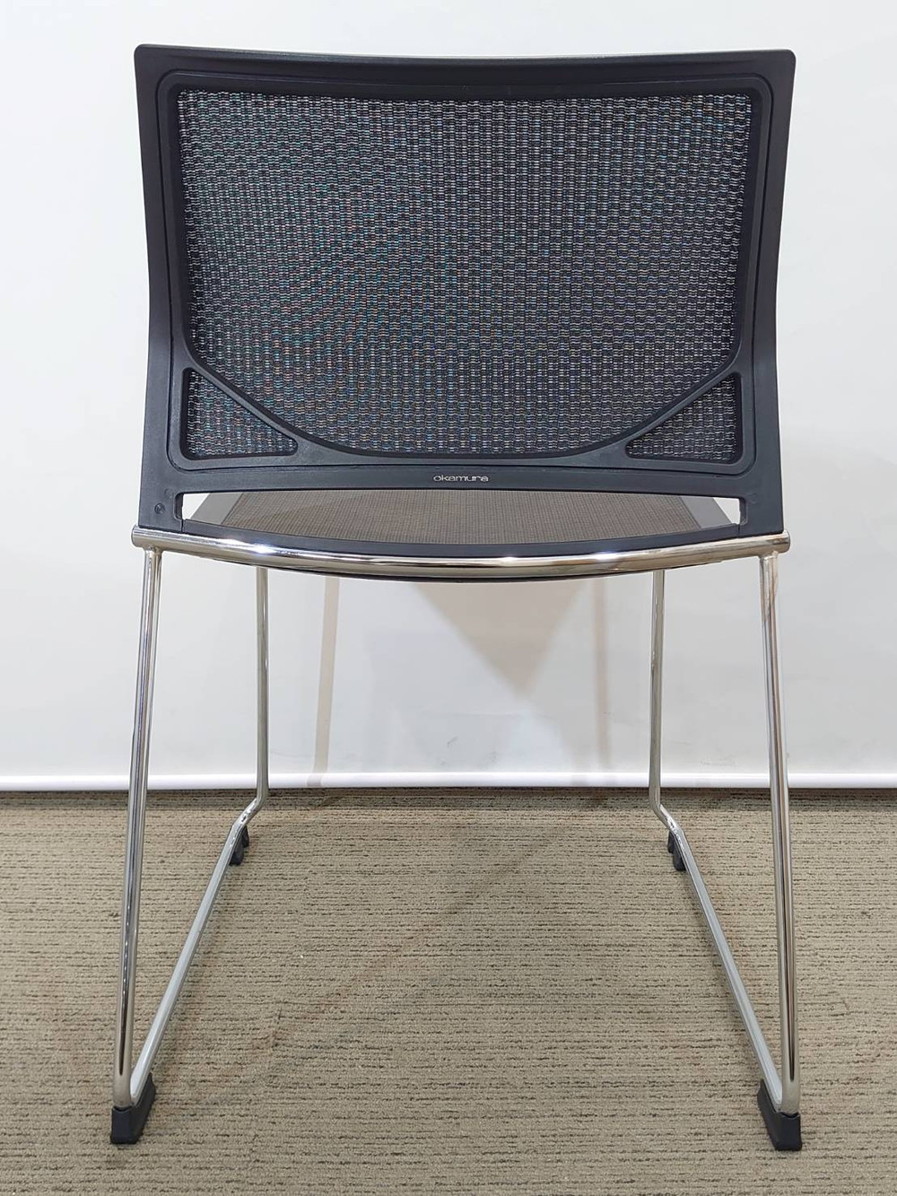 【送料無料 東京地区限定】 12脚セット サンケイ ミーティングチェア 会議チェア スタッキングチェア スタックチェア メッシュチェア 会議用チェア 会議椅子 ミーティング用チェア 会議用椅子 会議イス 多目的チェア 積み重ね可 国産 【中古オフィス家具】【中古】 - 画像 (6)