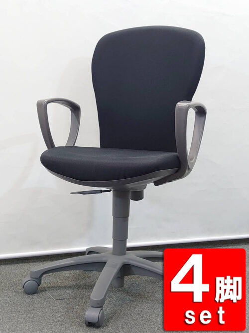 【送料無料 地域限定】 4脚セット コクヨ レグノ2 オフィスチェア デスクチェア 事務チェア キャスターチェア 事務イス ワークチェア 役員チェア 事務いす ワーキングチェア タスクチェア パソコンチェア 肘付き ひじ付き KOKUYO LEGNO2 国産 【中古オフィス家具】【中古】