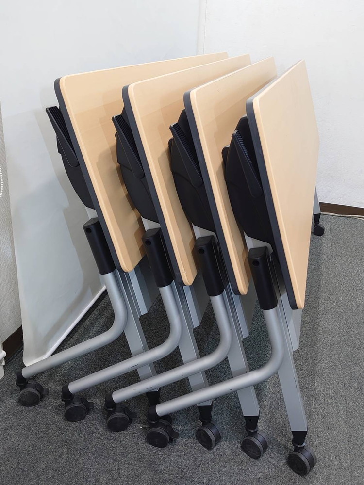 送料無料 東京地区限定 プラス リネロ2 PLUS Linello2 2019年製 フォールディングテーブル 10台セット 会議テーブル 折り畳みテーブル ミーティングテーブル スタックテーブル 折りたたみテーブル スタッキングテーブル 会議用テーブル W1800×D450×H720 【中古オフィス家具】【中古】 - 画像 (10)