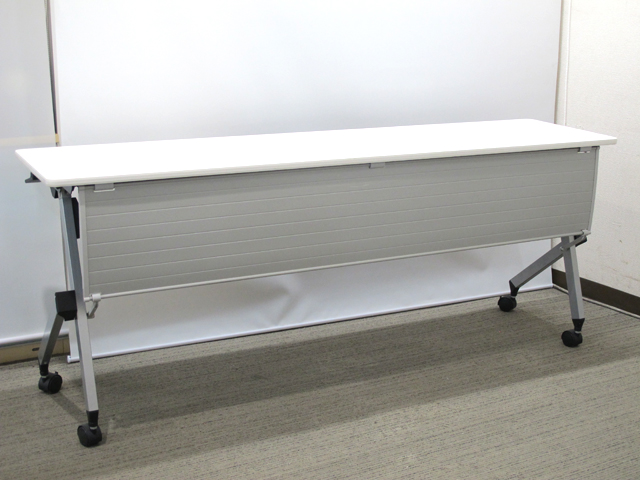 【送料無料 東京地区限定】6台セット イトーキ 折りたたみテーブル 折り畳みテーブル ミーティングテーブル 会議テーブル スタックテーブル W1800×D600 THP-186X1-W9 ITOKI HXシリーズ 【中古オフィス家具】【中古】 - 画像 (2)