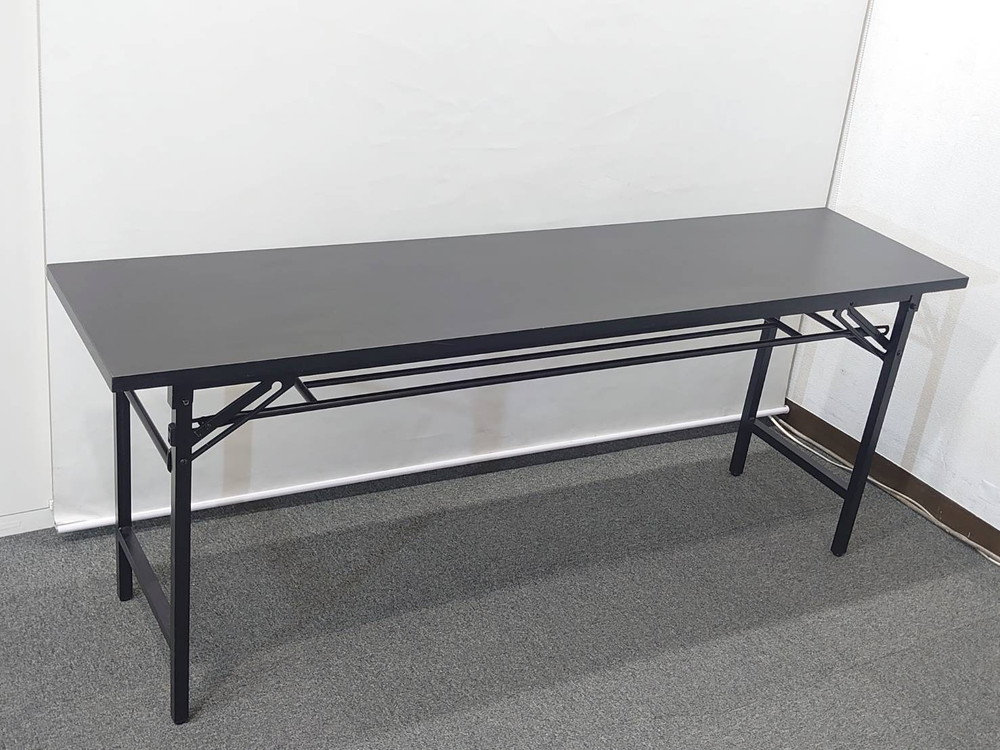 【送料無料 東京地区限定】6台セット オフィスコム ミーティングテーブル 会議テーブル 会議用テーブル 折りたたみテーブル 折り畳みテーブル 中棚付き フォールディングテーブル ミーティング用テーブル サイドテーブル W1800 【中古オフィス家具】【中古】 - 画像 (4)