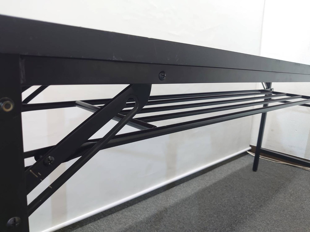 【送料無料 東京地区限定】6台セット オフィスコム ミーティングテーブル 会議テーブル 会議用テーブル 折りたたみテーブル 折り畳みテーブル 中棚付き フォールディングテーブル ミーティング用テーブル サイドテーブル W1800 【中古オフィス家具】【中古】 - 画像 (7)