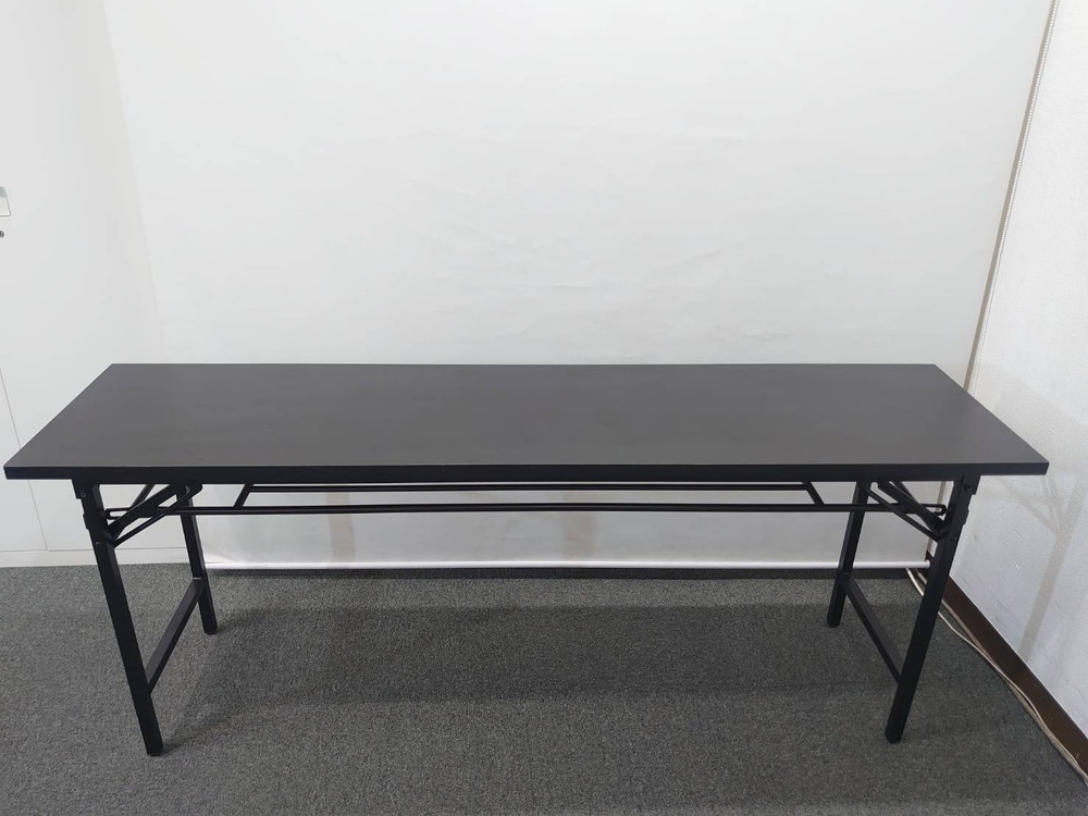 【送料無料 東京地区限定】6台セット オフィスコム ミーティングテーブル 会議テーブル 会議用テーブル 折りたたみテーブル 折り畳みテーブル 中棚付き フォールディングテーブル ミーティング用テーブル サイドテーブル W1800 【中古オフィス家具】【中古】 - 画像 (5)