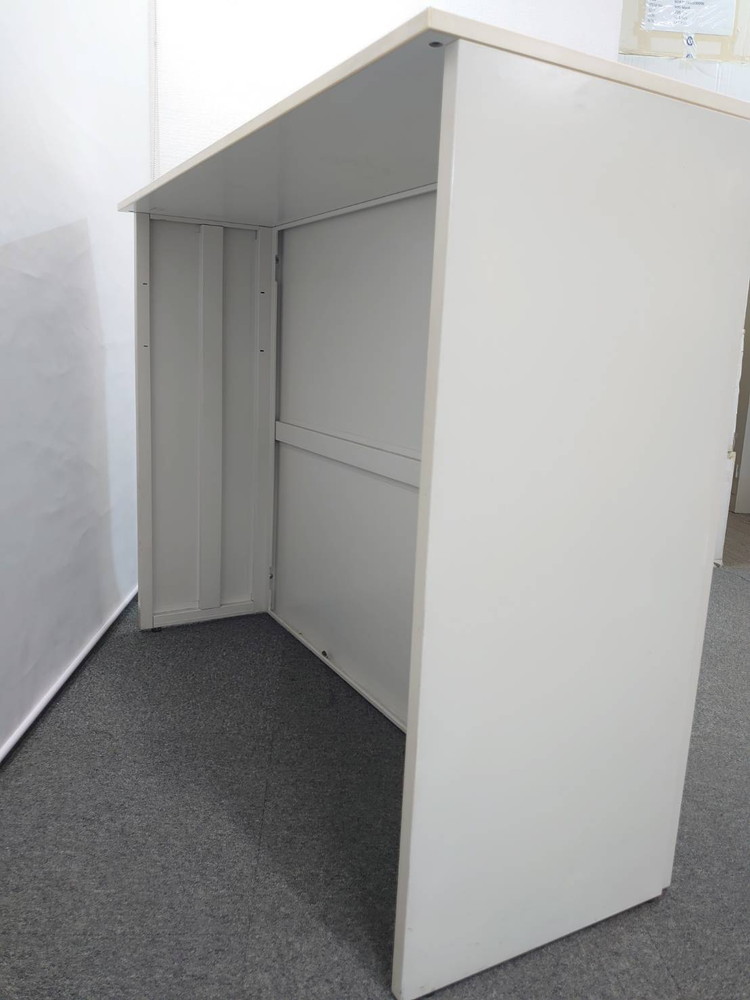 プラス ハイカウンター カウンター 受付台 インフォメーションカウンター ホワイト色 PLUS 受付 収納付き オフィス用 事務用 業務用 SC-H12-T【中古オフィス家具】【中古】 - 画像 (3)