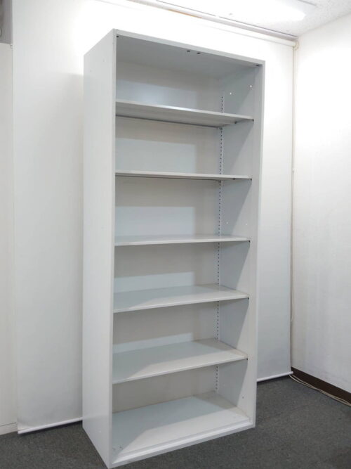 ウチダ BEストレージシリーズ オープン書庫 キャビネット 6段 本棚 書棚 オープン保管庫 スチールキャビネット オープンキャビネット 内田洋行 国産 W900×D450×H2100 収納棚 5-825-0212【中古オフィス家具】【中古】
