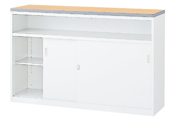 【法人様限定商品】 ハイカウンター カウンター 受付カウンター 新品カウンター 国産カウンター インフォメーションカウンター W1500×D454×H950 選べる天板3色 鍵付き 受付 受付台 無人カウンター 【送料無料 地域限定】【新品オフィス家具】 - 画像 (4)