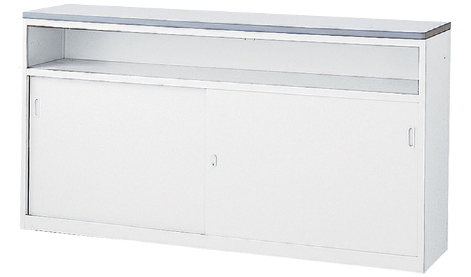 【法人様限定商品】 ハイカウンター カウンター 受付カウンター 新品カウンター 国産カウンター インフォメーションカウンター W1800×D454×H950 選べる天板3色 鍵付き 受付 受付台 無人カウンター 【送料無料 地域限定】【新品オフィス家具】 - 画像 (4)