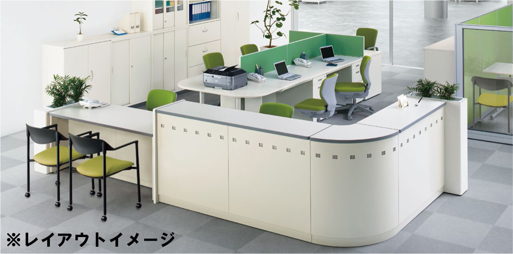 【法人様限定商品】 ハイカウンター カウンター 受付カウンター 新品カウンター 国産カウンター インフォメーションカウンター W1800×D454×H950 選べる天板3色 鍵付き 受付 受付台 無人カウンター 【送料無料 地域限定】【新品オフィス家具】 - 画像 (9)