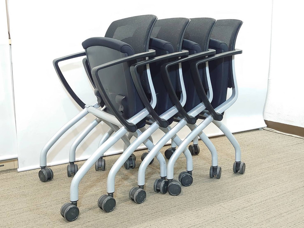 受付セット ローカウンター カウンター SC-L12-T プラス W1250×D750×H700 会議チェア ミーティングチェア ファシス 4人用 4名用 会議セット 案内セット 平行スタックチェア ネスタブルチェア ネスティングチェア FURSYS PLUS ch-00913 s4h-00303 【中古オフィス家具】【中古】 - 画像 (15)