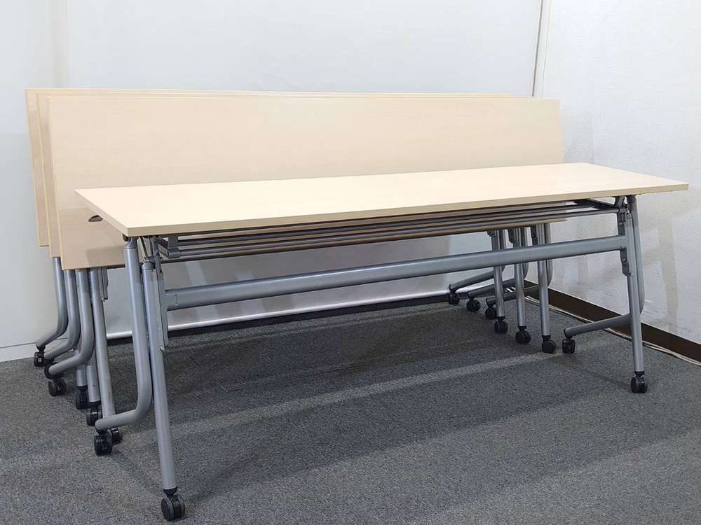 【送料無料 東京地区限定】【8台あり】4台セット オカムラ ネスティア 折りたたみテーブル 折り畳みテーブル ミーティングテーブル 会議テーブル スタックテーブル フォールディングテーブル スタッキングテーブル 会議用テーブル - 画像 (6)