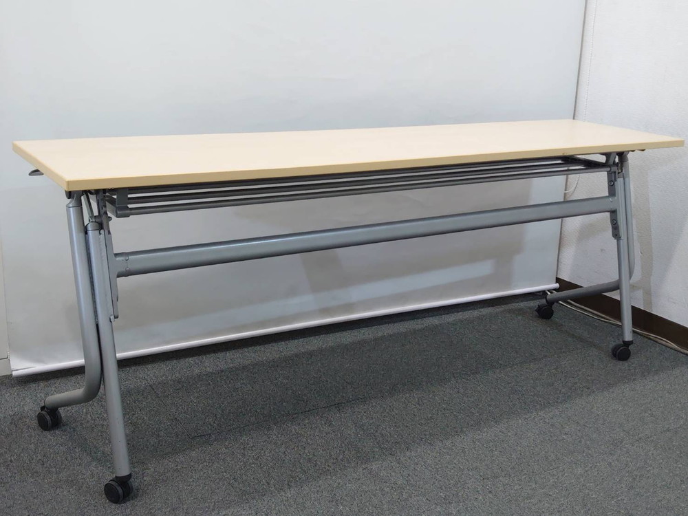 【送料無料 東京地区限定】【8台あり】4台セット オカムラ ネスティア 折りたたみテーブル 折り畳みテーブル ミーティングテーブル 会議テーブル スタックテーブル フォールディングテーブル スタッキングテーブル 会議用テーブル - 画像 (2)