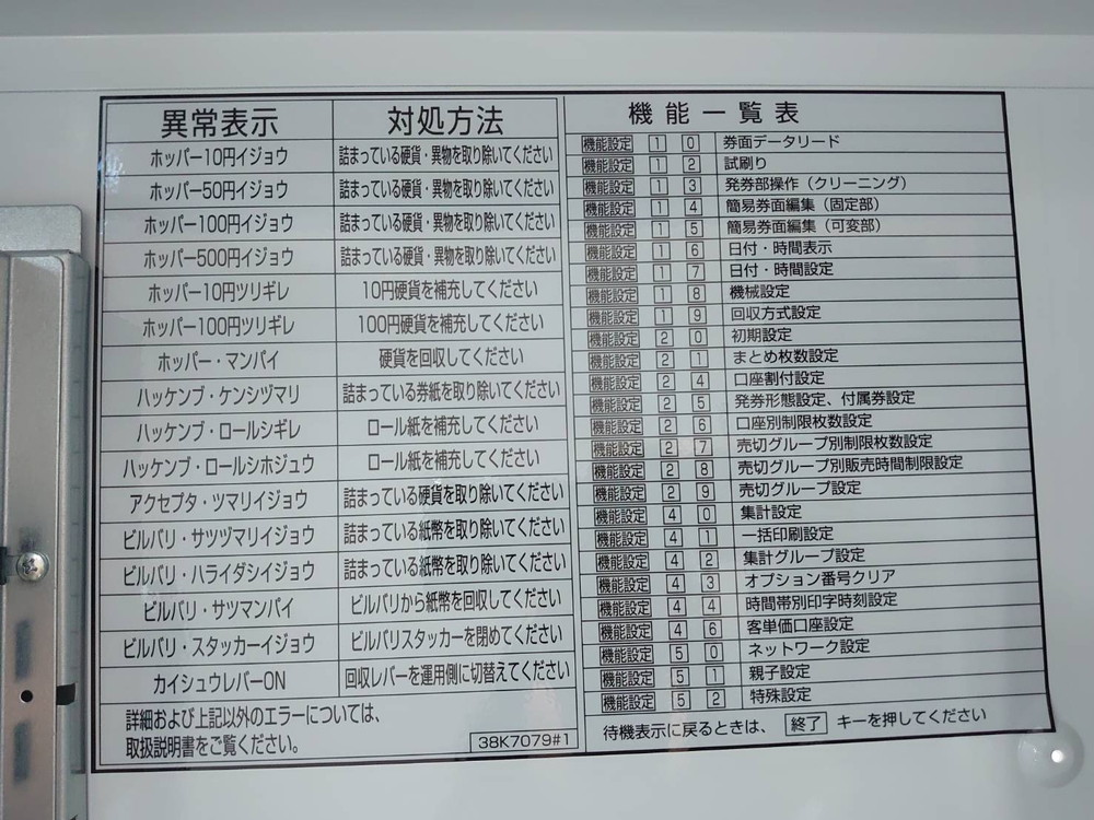 【送料無料 東京地区限定】食券機 芝浦 KB-172NNS 新500円対応自販機 券売機 SHIBAURA【中古オフィス家具】【中古】 - 画像 (14)
