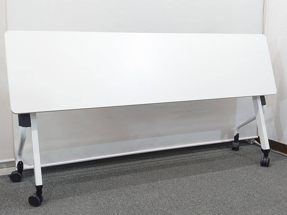 【送料無料 東京地区限定】【在庫20台あり】10台セット 折りたたみテーブル 折り畳みテーブル ミーティングテーブル 会議テーブル スタックテーブル フォールディングテーブル スタッキングテーブル 会議用テーブル【中古オフィス家具】【中古】 - 画像 (4)