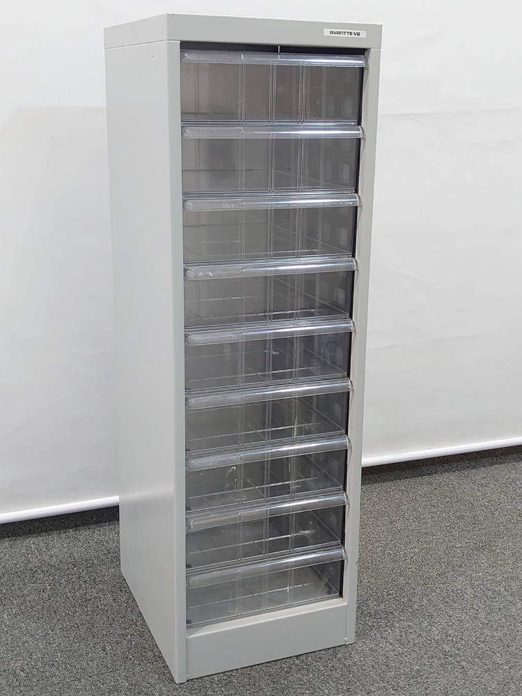 レターケース フロアケース 書類ケース A4対応 深型 1列9段 キャビネット ナカバヤシ アバンテV2 保管庫 書類整理庫 オフィス収納 クリスタルケース クリスタルトレー トレーユニット システムトレーキャビネット Nakabayashi AVANTTE-V2【中古オフィス家具】【中古】