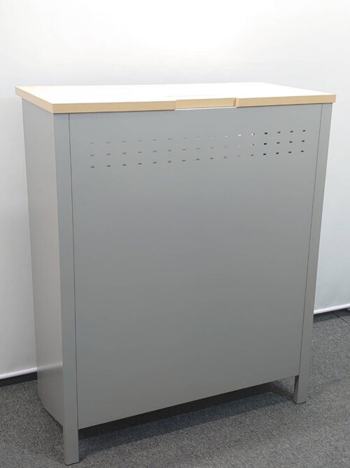 イトーキ カウンター ハイカウンター 受付台 教卓 演台 インフォメーションカウンター 受付カウンター W900 D450 H1100 受け付けカウンター 窓口カウンター 案内台 案内カウンター オフィス用カウンター 事務用カウンター 無人カウンター グレー色 ITOKI【中古オフィス家具】【中古】