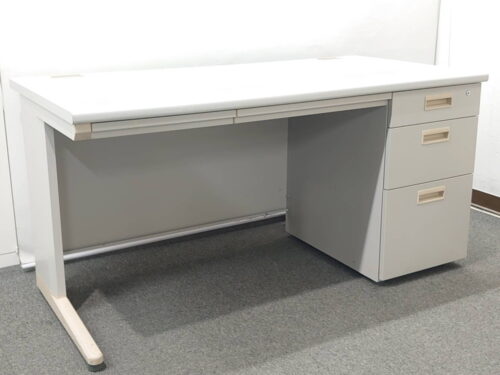 片袖机 オフィスデスク 片袖デスク スチールデスク カギ付き 事務デスク 事務机 ワークデスク W1400【中古オフィス家具】【中古】