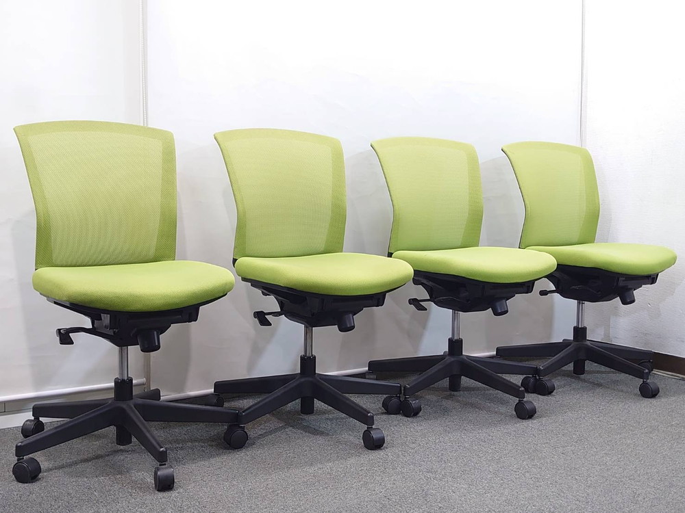 【送料無料 地域限定】4脚セット オフィスチェア メッシュチェア デスクチェア 事務チェア キャスターチェア PCチェア OAチェア コクヨ バリシア【中古オフィス家具】【中古】 - 画像 (2)