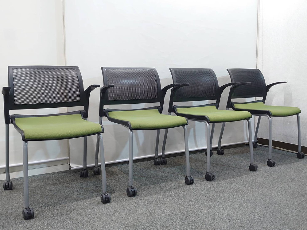 【送料無料 東京地区限定】30脚セット ウチダ FM-310 ミーティングチェア ネスティングチェア 会議チェア スタッキングチェア スタックチェア 布張り 会議イス 多目的チェア 内田洋行 UCHIDA【中古オフィス家具】【中古】 - 画像 (2)