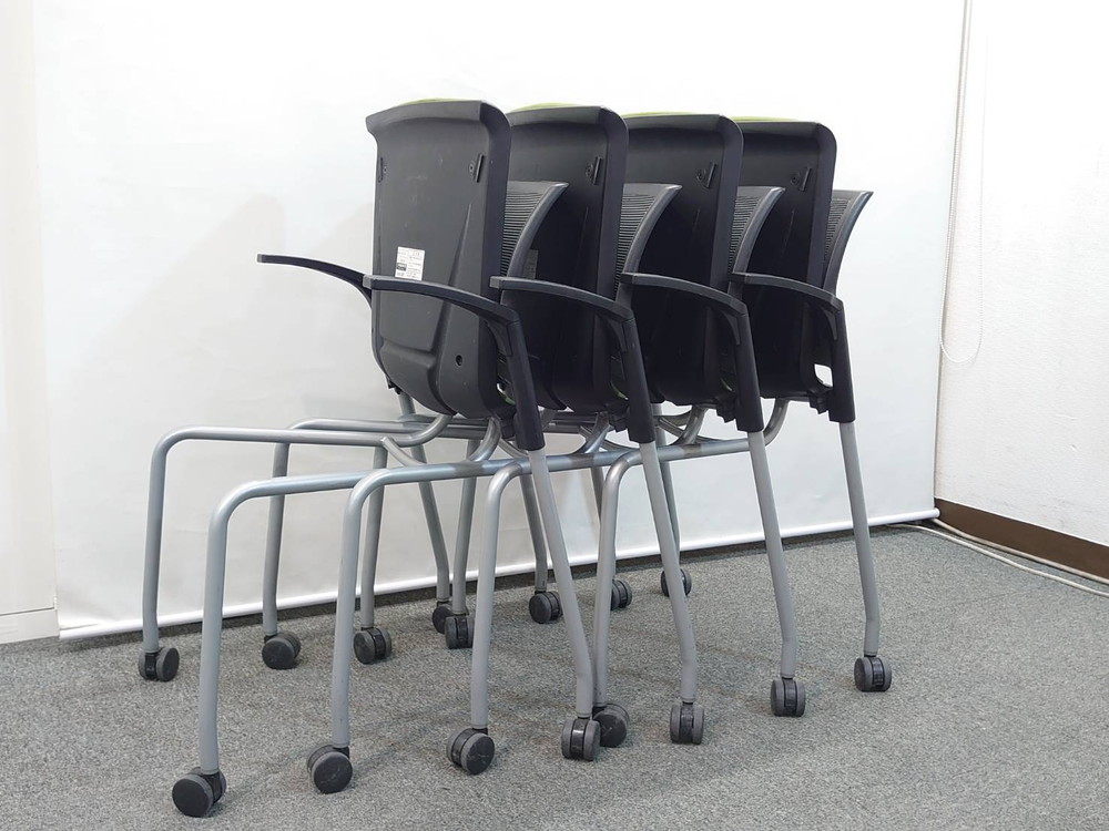 【送料無料 東京地区限定】30脚セット ウチダ FM-310 ミーティングチェア ネスティングチェア 会議チェア スタッキングチェア スタックチェア 布張り 会議イス 多目的チェア 内田洋行 UCHIDA【中古オフィス家具】【中古】 - 画像 (9)