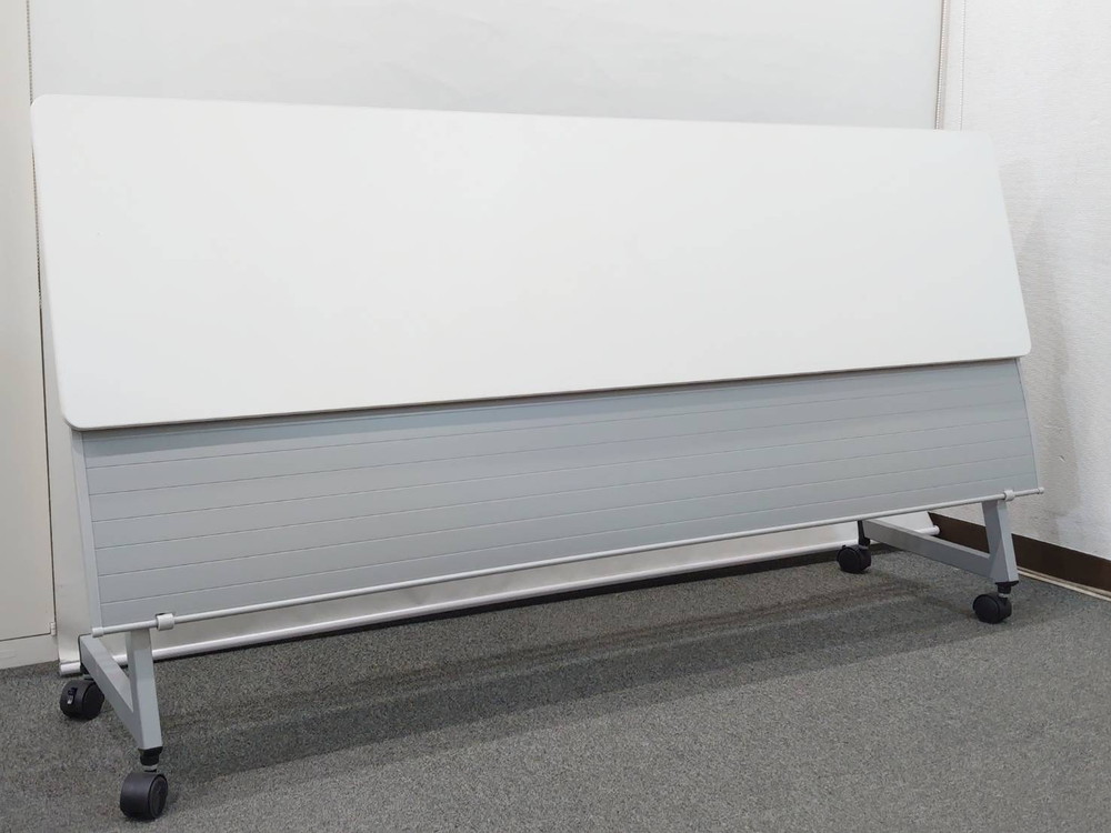 【送料無料 東京地区限定】 会議テーブル 2台セット イトーキ HYシリーズ 幕板付き キャスター付き 折りたたみテーブル 折り畳みテーブル 平行スタックテーブル ミーティングテーブル フォールディングテーブル スタッキングテーブル ITOKI W1800×D450×H720 【中古オフィス家具】【中古】 - 画像 (5)