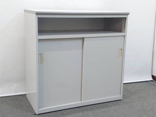 ウチダ カウンター ハイカウンター W900 D460 H900 受付 受付台 窓口カウンター 案内台 案内カウンター インフォメーションカウンター 受付カウンター 引き戸 収納付きカウンター 【中古オフィス家具】【中古】