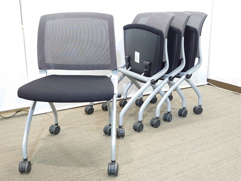 【送料無料 東京地区限定】 4人用 会議セット ミーティングセット オフィステーブル ミーティングテーブル 会議テーブル 会議用テーブル 会議机 W1500×D750×H720 多目的テーブル LION 会議チェア ミーティングチェア FURSYS s4g-00807【中古オフィス家具】【中古】 - 画像 (14)