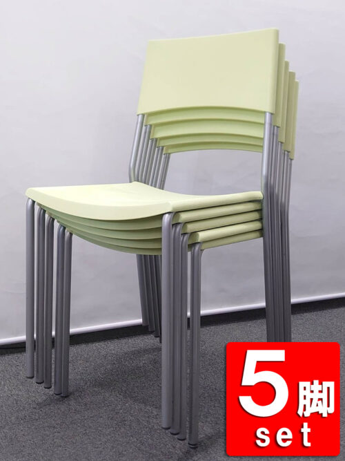 【送料無料 地域限定】 5脚セット オカムラ 会議チェア ミーティングチェア スタッキングチェア 積み重ねタイプ 会議イス スタックチェア 会議用チェア ミーティング用チェア 会議用椅子 okamura 岡村製作所 L127FZ【中古オフィス家具】【中古】