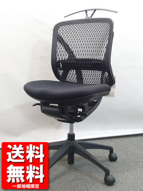 【送料無料 地域限定】 イエラ Yera オフィスチェア デスクチェア ローバック 肘無し ハンガー付き ランバーサポート ワークチェア パソコンチェア 事務チェア チェア キャスターチェア メュシュチェア ブラック色 肘なし 事務イス 事務椅子 事務いす 事務用チェア イナバインターナショナル INABA T171101【中古オフィス家具】【中古】