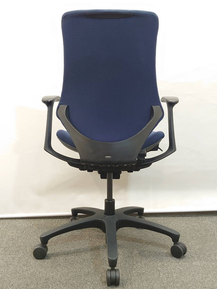 【送料無料 地域限定】イトーキ エフチェア オフィスチェア デスクチェア ハイバックチェア 肘付き 高機能チェア 役員チェア 事務チェア キャスターチェア PCチェア KF-330GS-T1B2 ネイビーブルー色 【中古オフィス家具】【中古】 - 画像 (5)