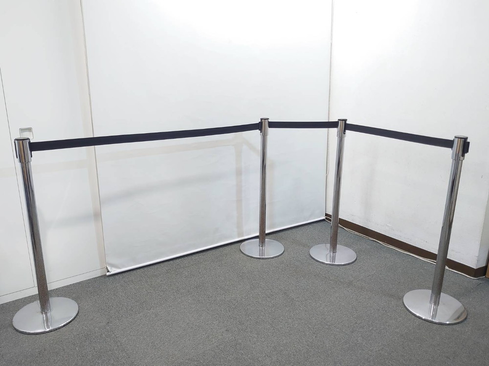 【送料無料 東京地区限定】 【65本入荷】 ベルトパーティション ガイドポール 4本セット 行列 整理 仕切り ポールパーティション パーティション 自立式 自立パーティション ベルトパーテーション リールパーティション【中古オフィス家具】【中古】 - 画像 (5)